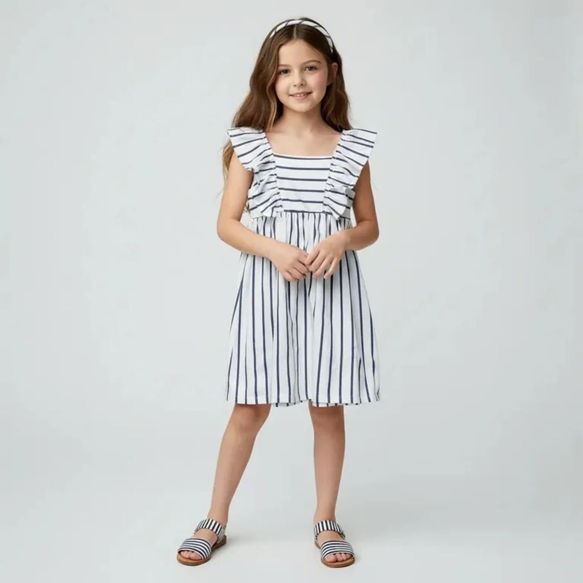 YAMP - Vestido para Niña con Boleros de Algodón Yamp