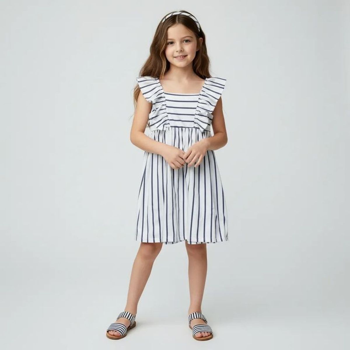YAMP - Vestido para Niña con Boleros de Algodón Yamp