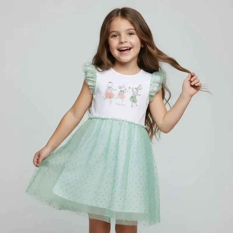 YAMP - Vestido para Niña con Estampado Tutu Yamp