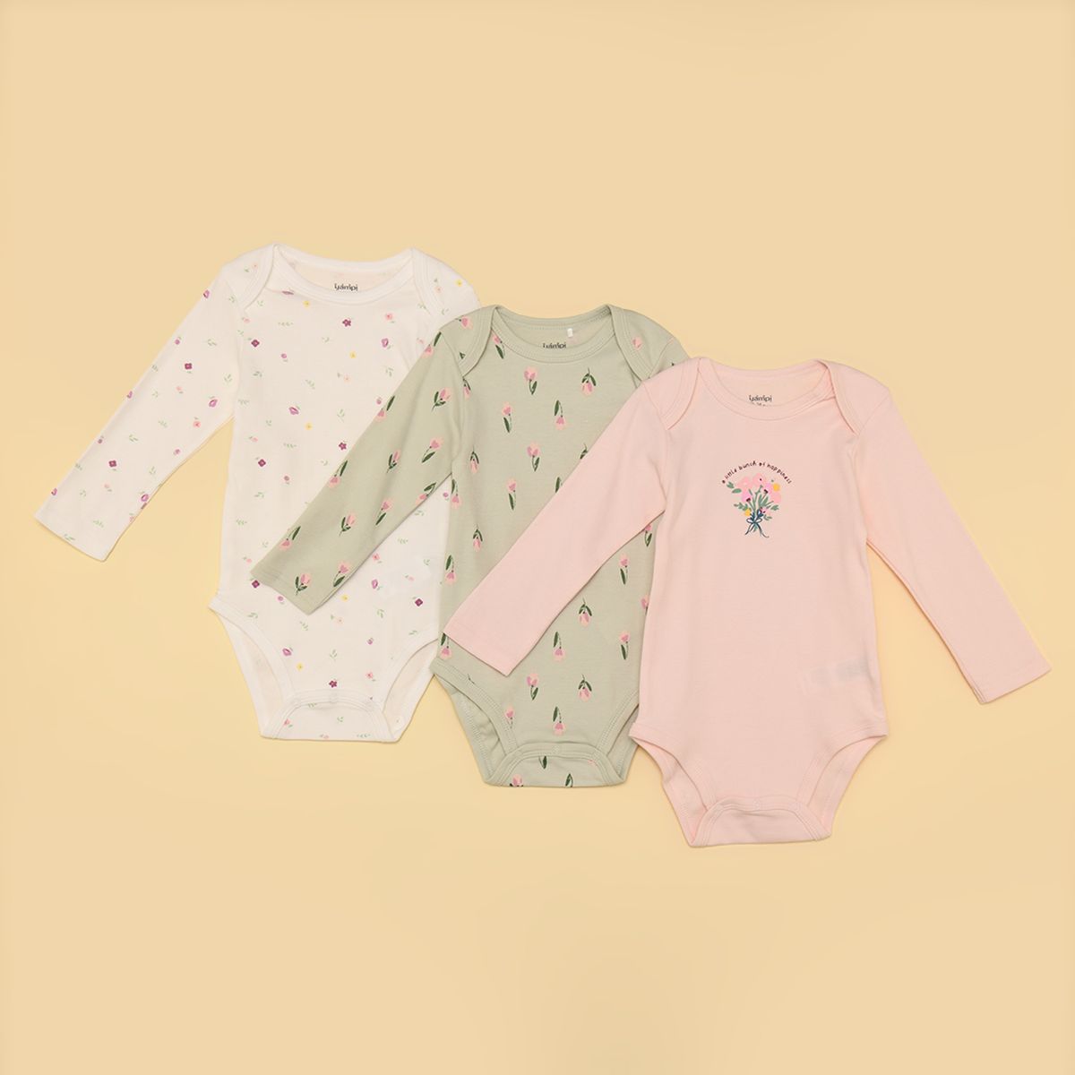 YAMP - Bodies para Bebé niña Pack de 3 unidades de Algodón Yamp