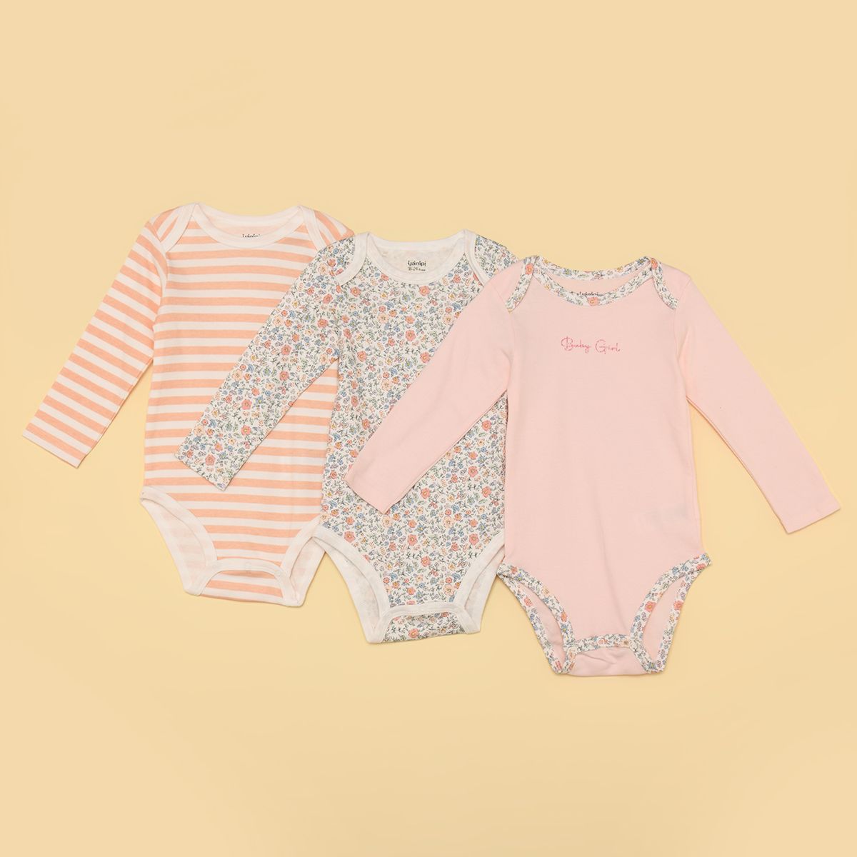 YAMP - Bodies para Bebé niña Pack de 3 unidades de Algodón Yamp