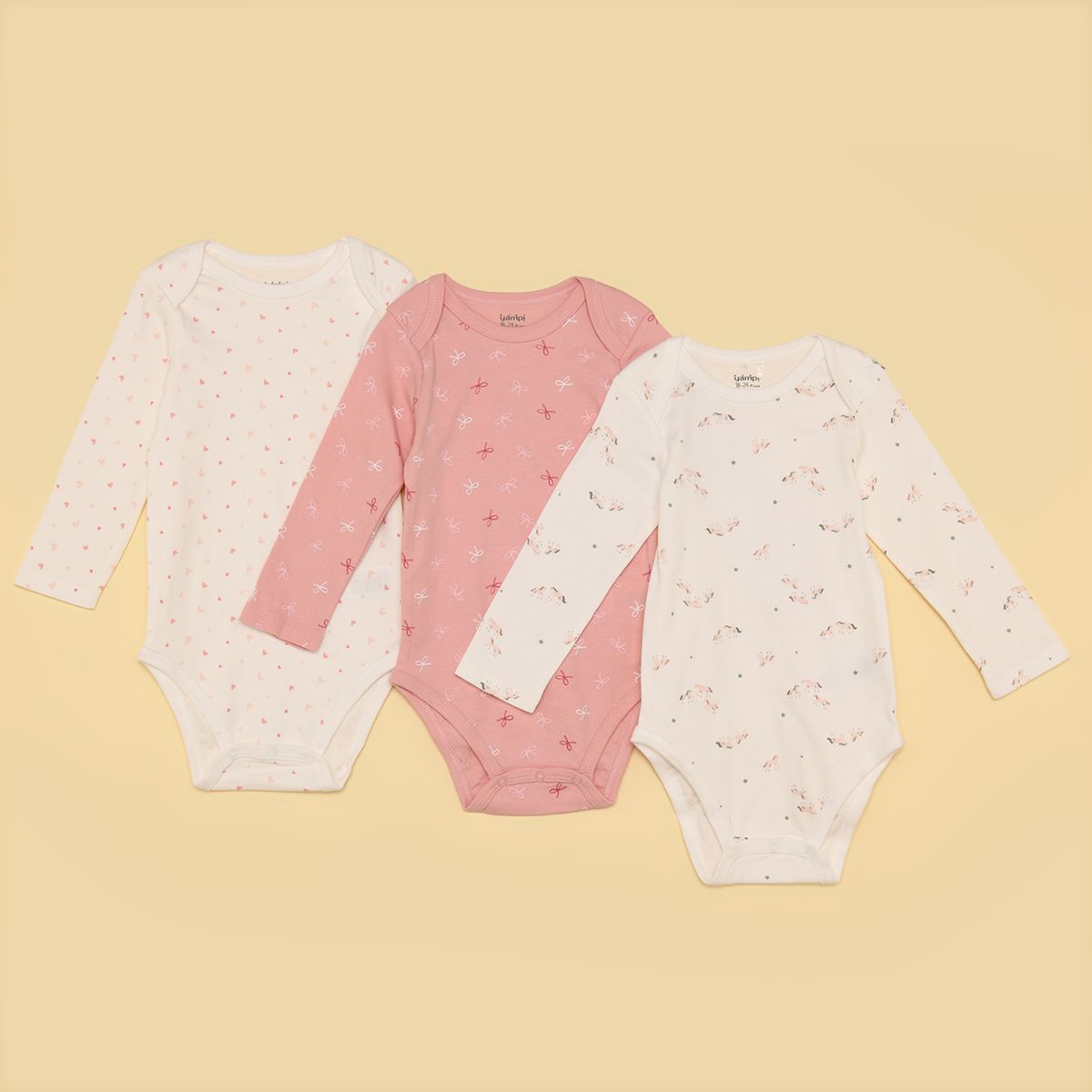 YAMP - Bodies para Bebé niña Pack de 3 unidades de Algodón Yamp