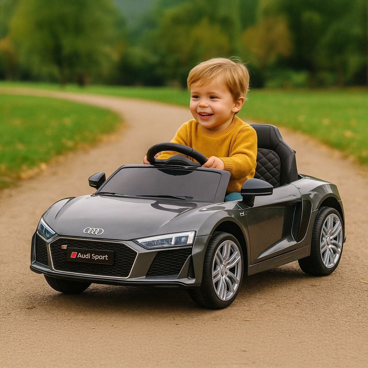 AUDI - Carro montable eléctrico niño Audi R8 Spider 6V Gris 