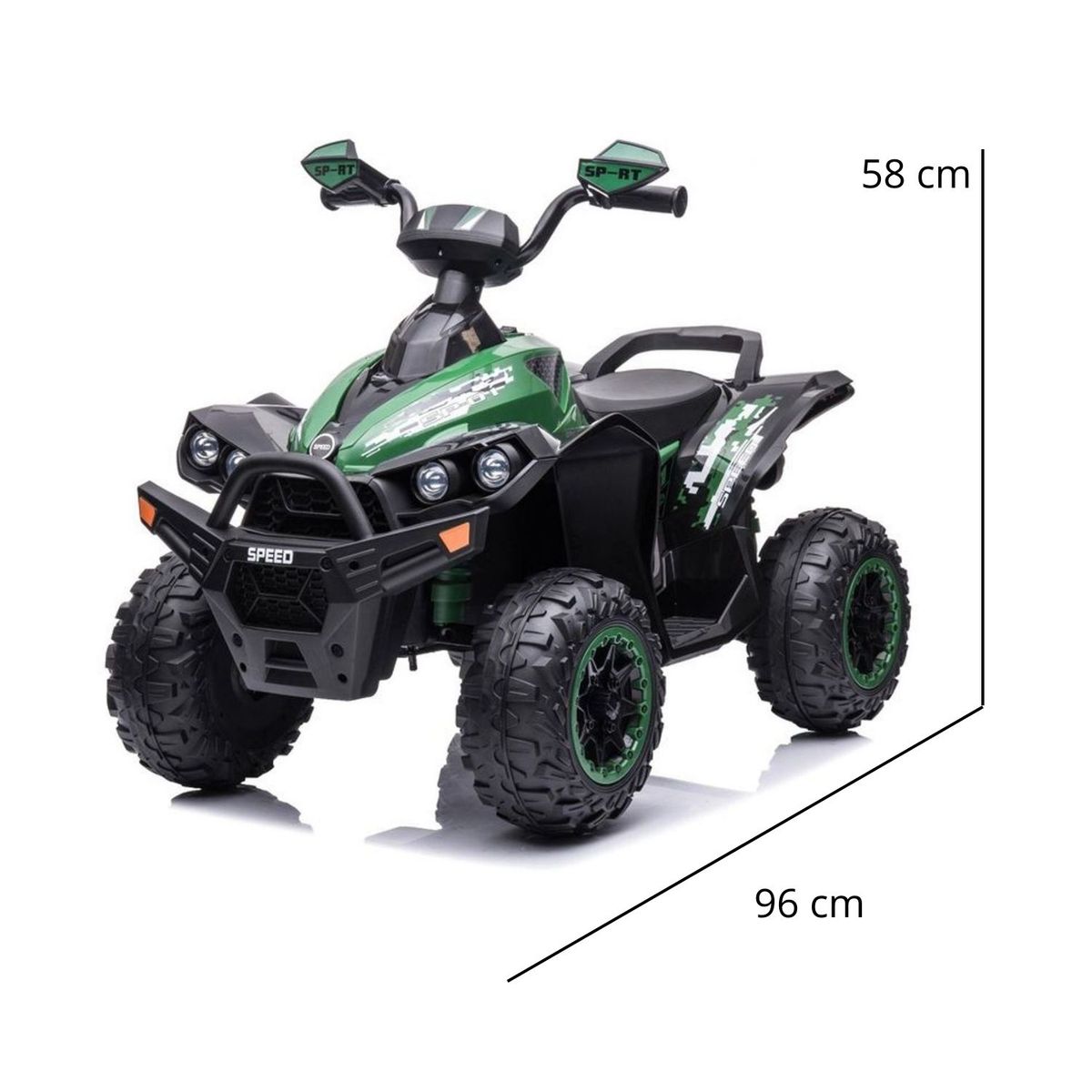 SCOOP - Cuatrimoto Montable eléctrica niño Verde Raptor 12V 