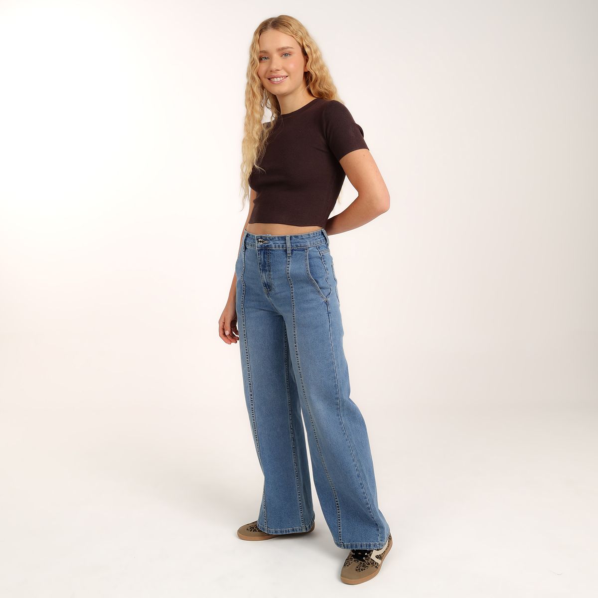 SYBILLA - Jean Super Wide leg Mujer Tiro bajo Sybilla 