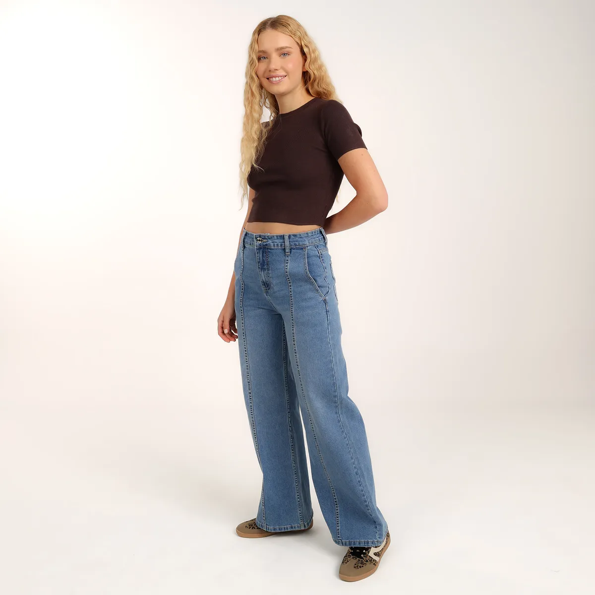 SYBILLA - Jean Super Wide leg Mujer Tiro bajo Sybilla 