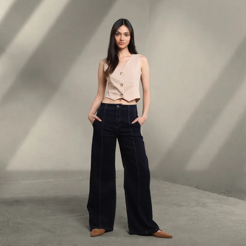 SYBILLA - Jean Super Wide leg Mujer Tiro bajo Sybilla 