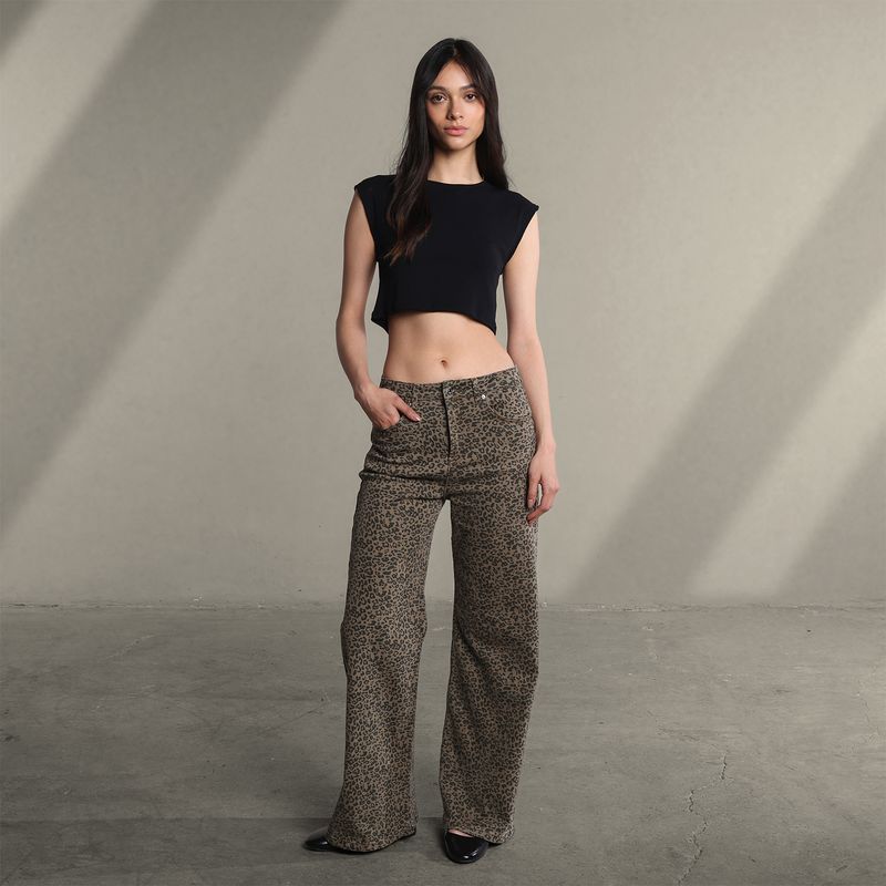 SYBILLA - Jean Wide leg Mujer Tiro medio   Sybilla