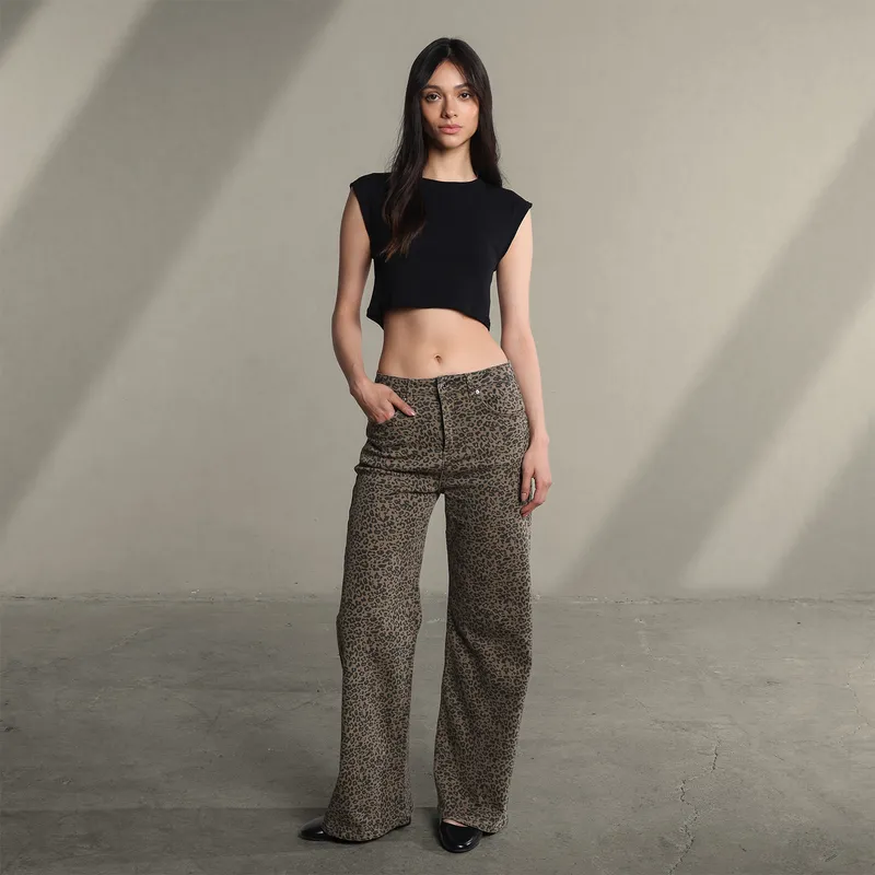 SYBILLA - Jean Wide leg Mujer Tiro medio   Sybilla