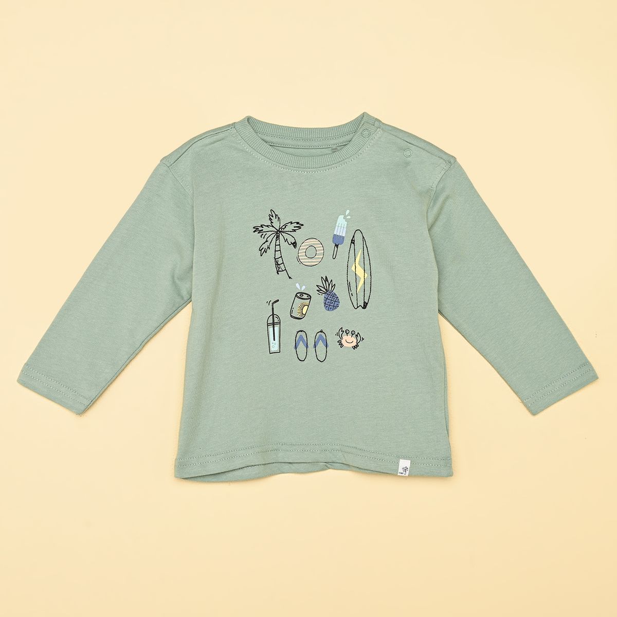 YAMP - Camiseta manga larga para Bebé niño con Estampado Manga larga de Algodón Yamp
