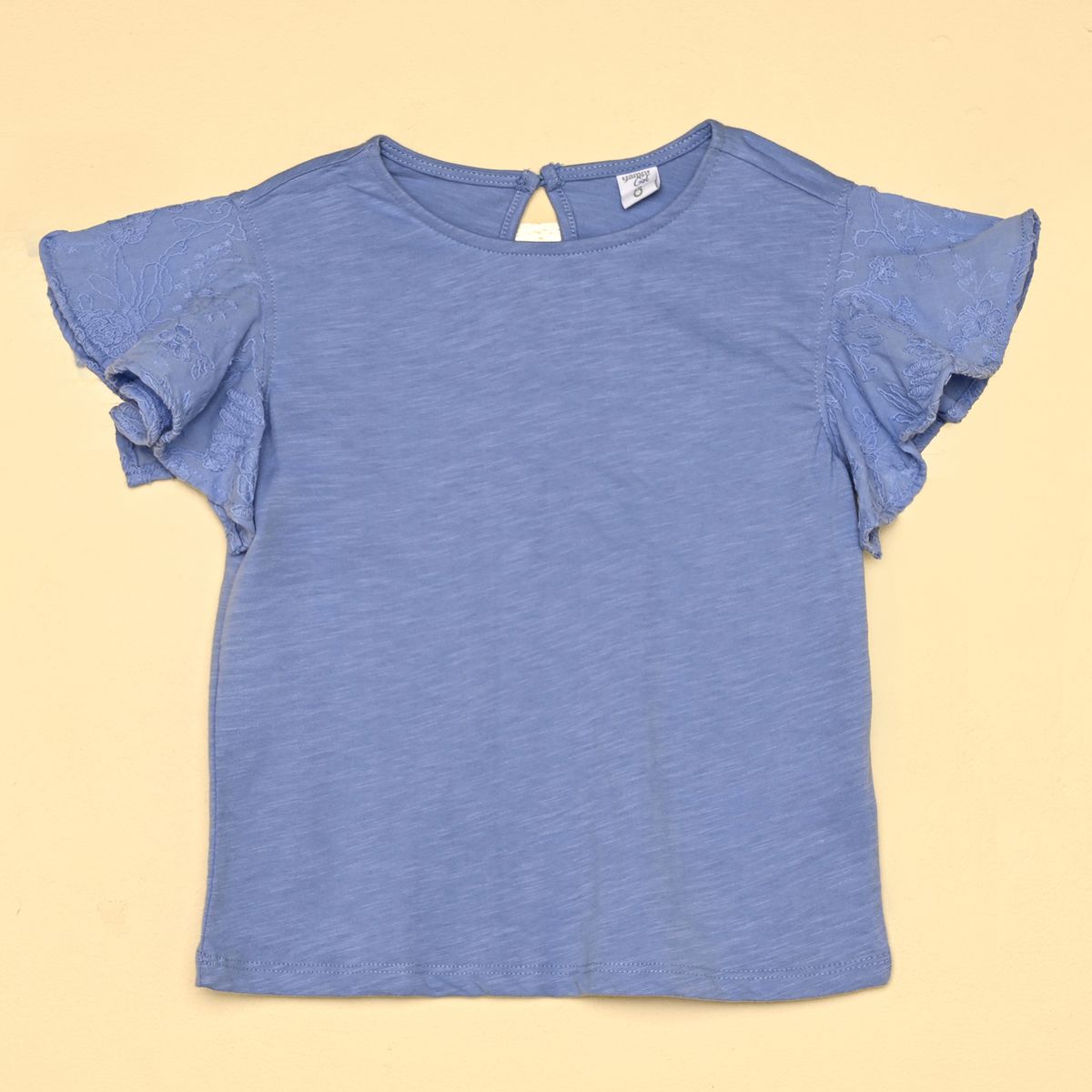 YAMP - Camiseta para Niña con Bordado Manga corta de Algodón Yamp