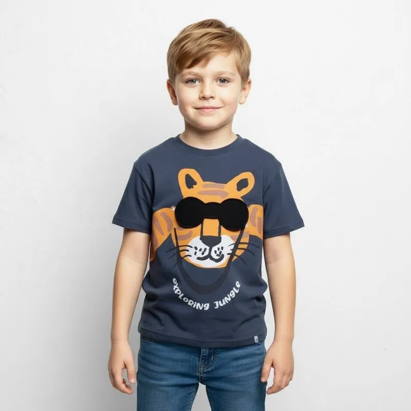 YAMP - Camiseta Para Niño con Estampado Manga corta de Algodón Yamp