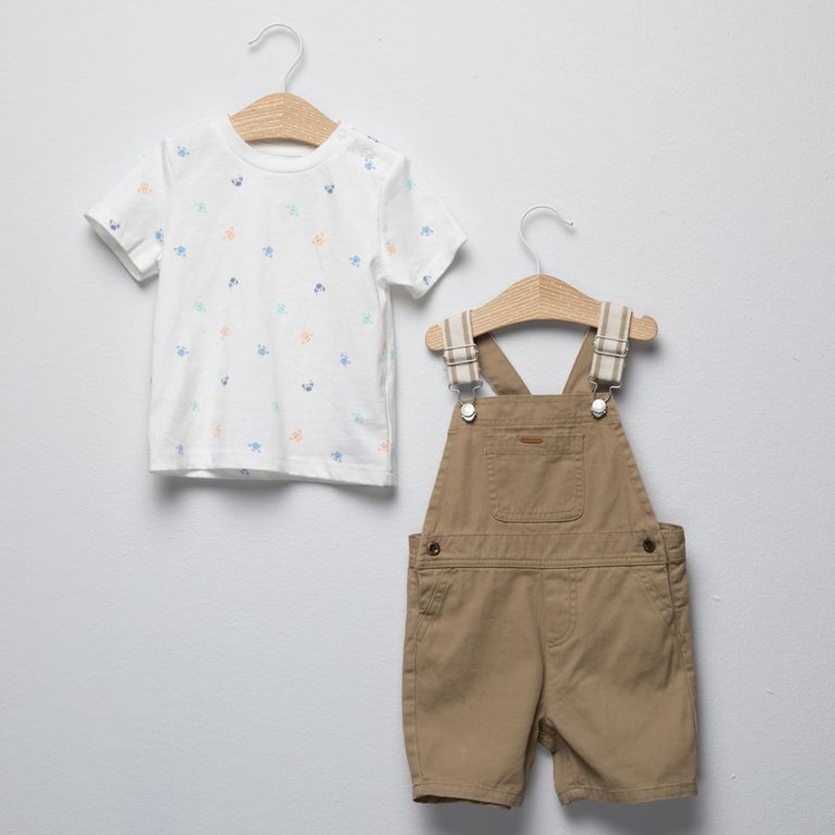 YAMP - Sets Jardinera + camiseta manga corta para Bebé niño en Algodón Yamp