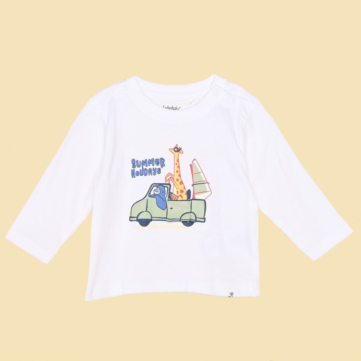 YAMP - Camiseta manga larga para Bebé niño con Estampado de Algodón Yamp