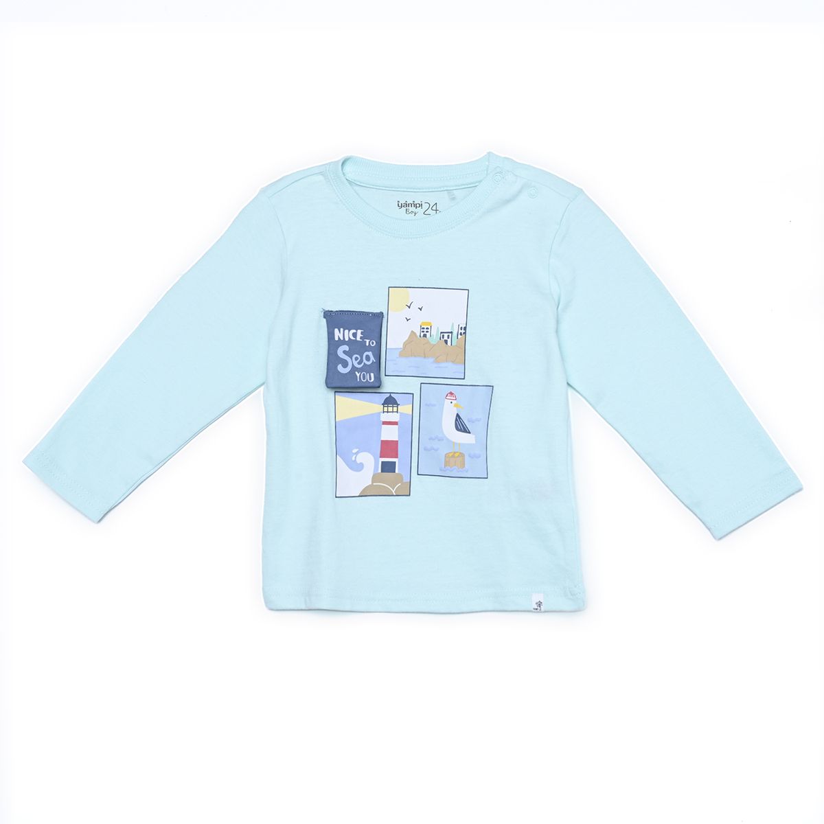 YAMP - Camiseta manga larga para Bebé niño con Estampado de Algodón Yamp