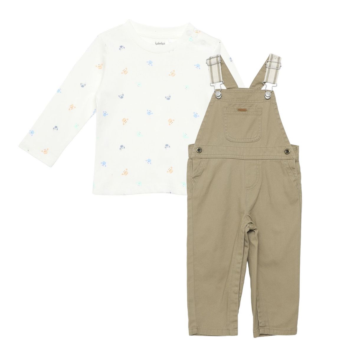 YAMP - Sets Jardinera + Camiseta manga larga para Bebé niño en Algodón Yamp