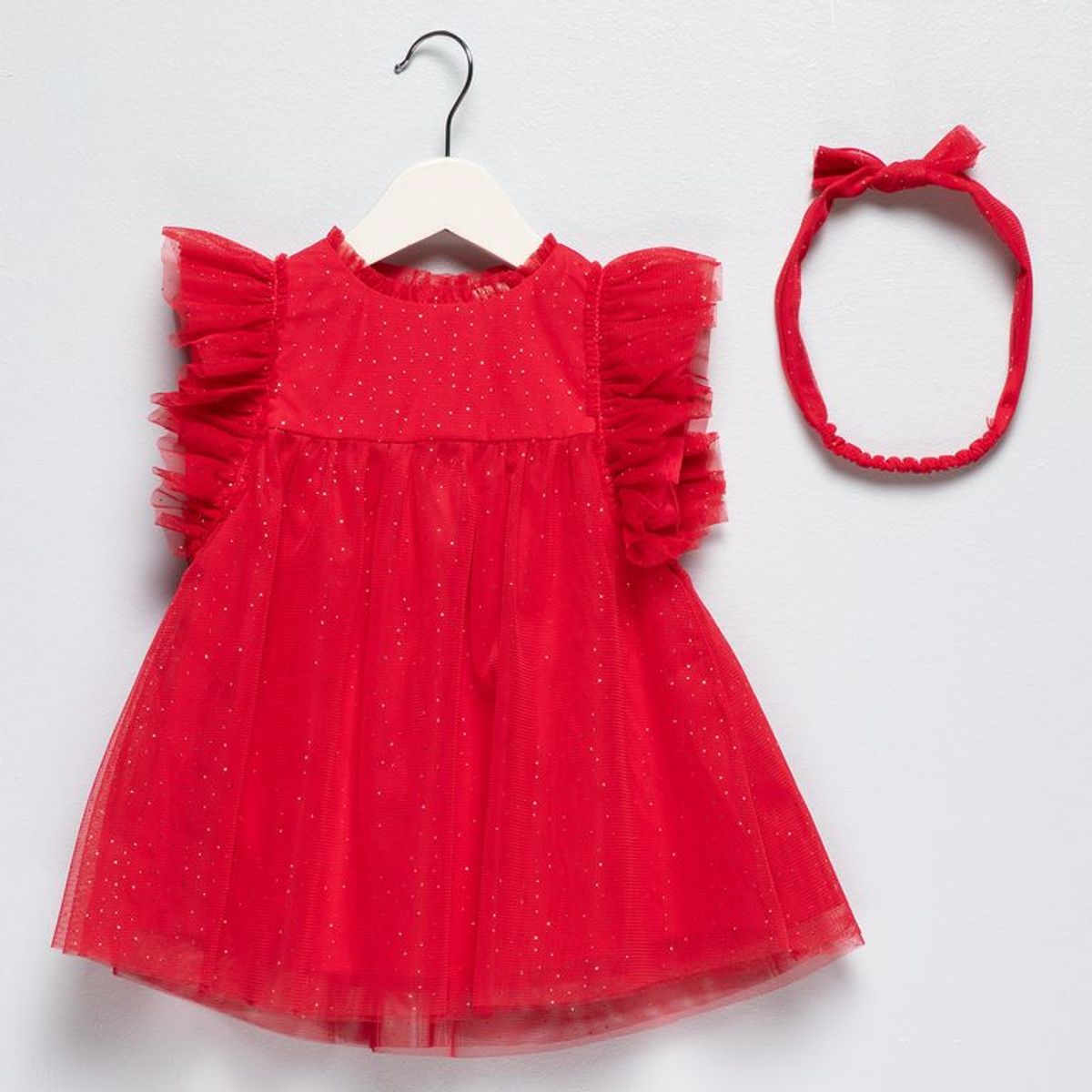 YAMP - Vestido Con accesorio Para Bebé niña 2 piezas Brillante  Manga corta Yamp
