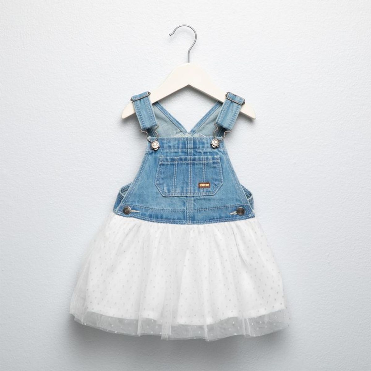 YAMP - Vestido para Bebé niña Denim de Algodón Yamp