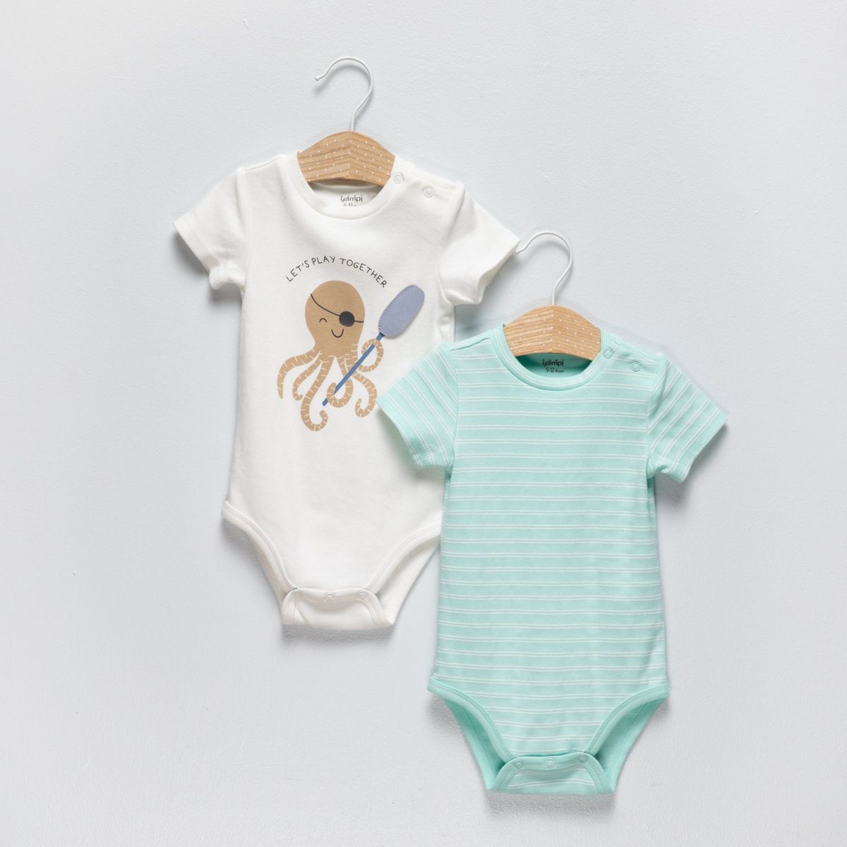 YAMP - Bodies Para Bebé niño Pack de 2 unidades Manga corta de Algodón Yamp