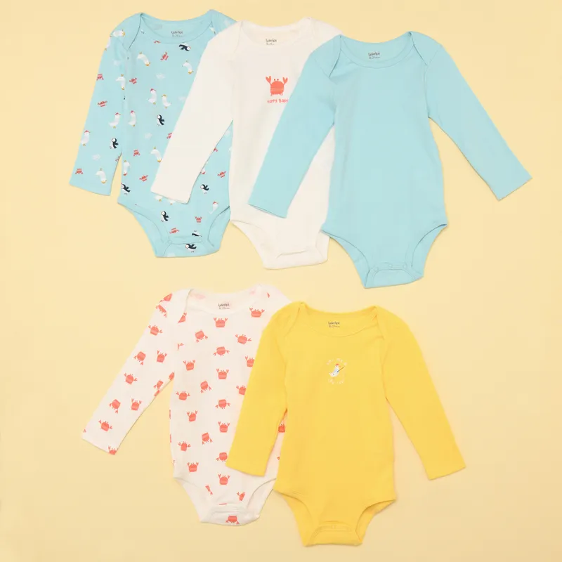 YAMP - Bodies Para Bebé niña Pack de 5 unidades  Manga larga de Algodón Yamp