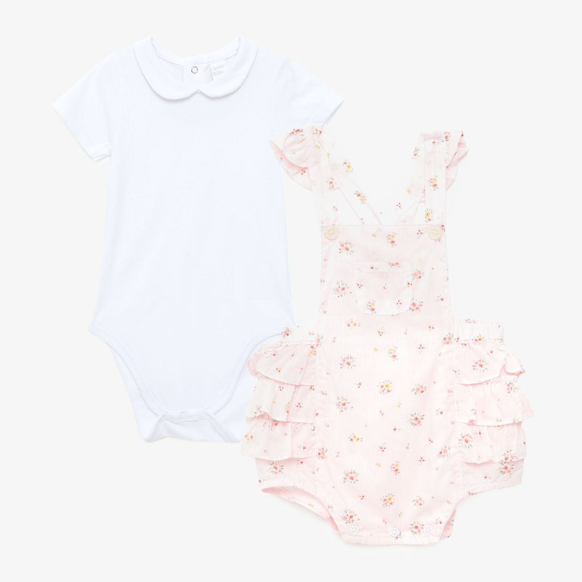 YAMP - Sets Jardinera + Body manga corta para Bebé niña en Algodón Yamp