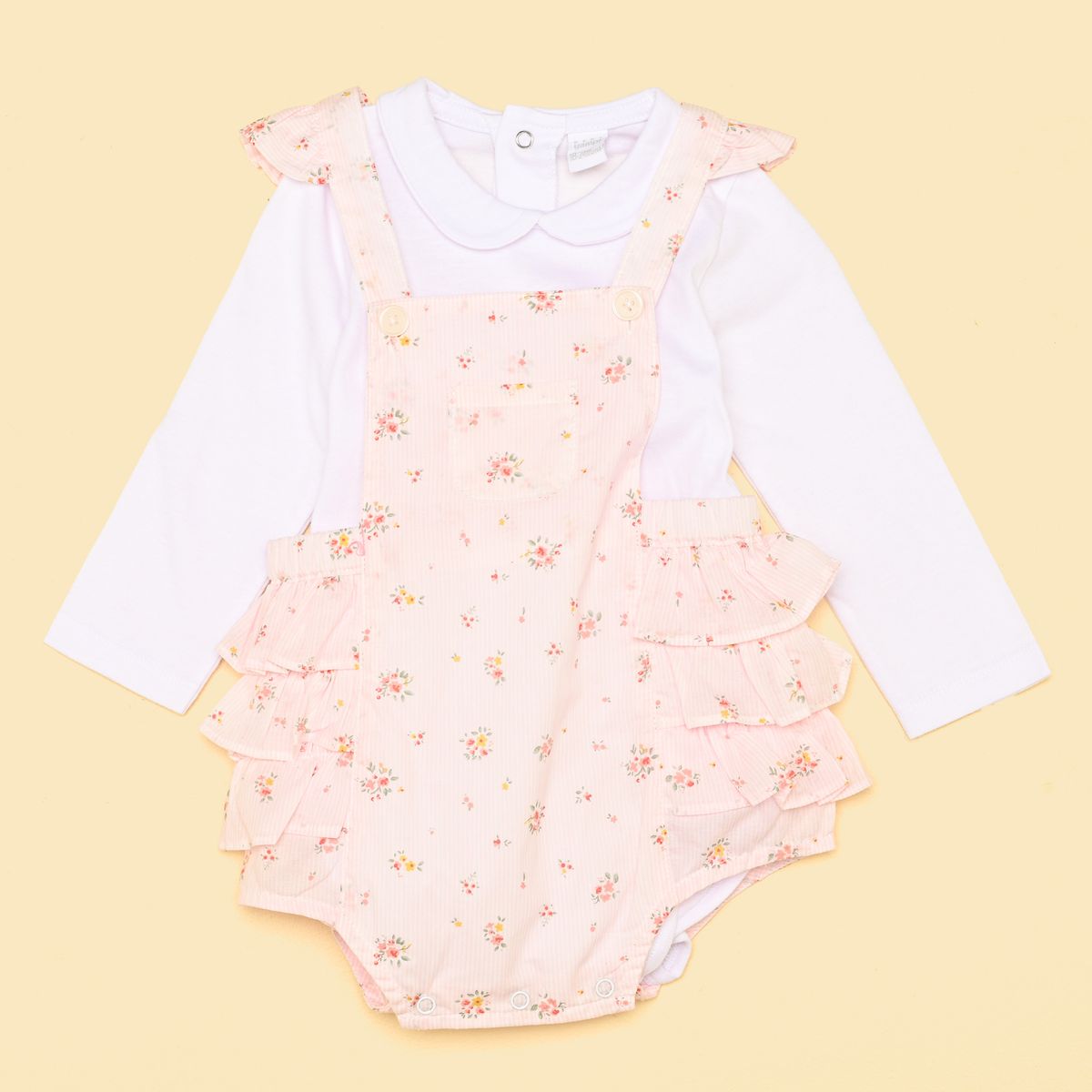 YAMP - Sets Jardinera + Body manga larga para Bebé niña en Algodón Yamp