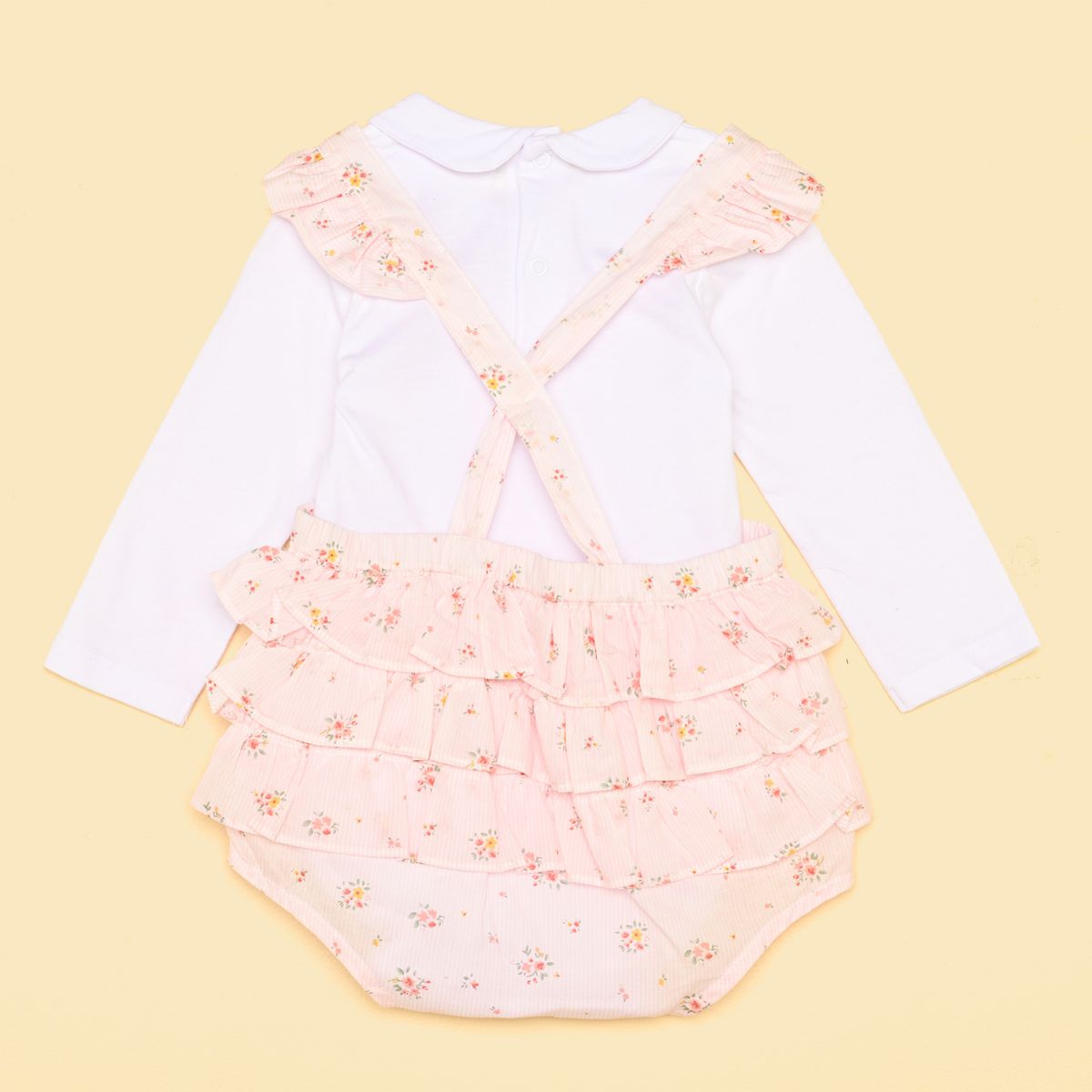 YAMP - Sets Jardinera + Body manga larga para Bebé niña en Algodón Yamp