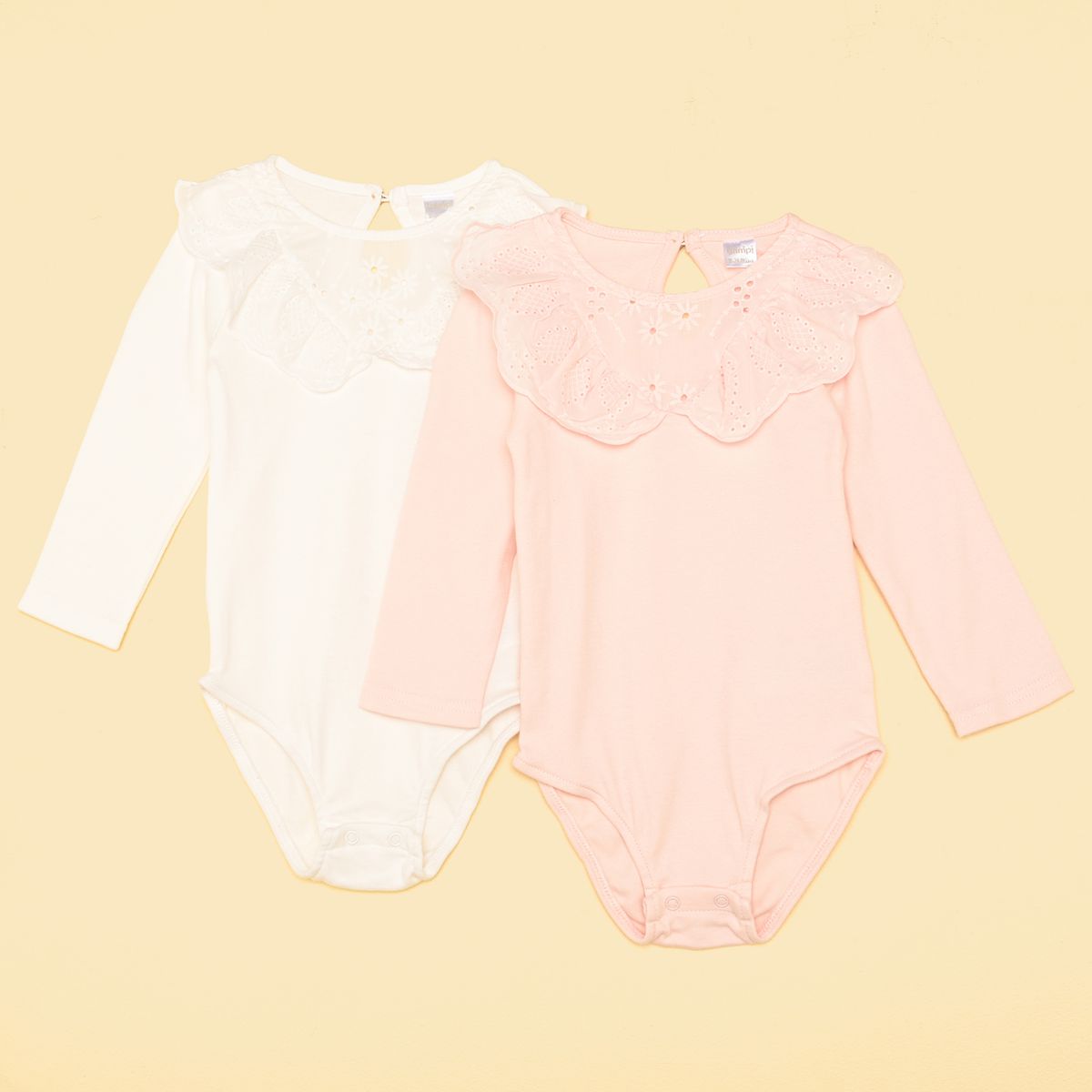 YAMP - Bodies  Para Bebé niña Pack de 2 unidades Manga larga de Algodón Yamp