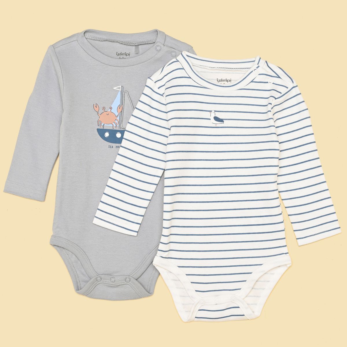 YAMP - Body para Bebé niño Pack de 2 unidades de Algodón Yamp