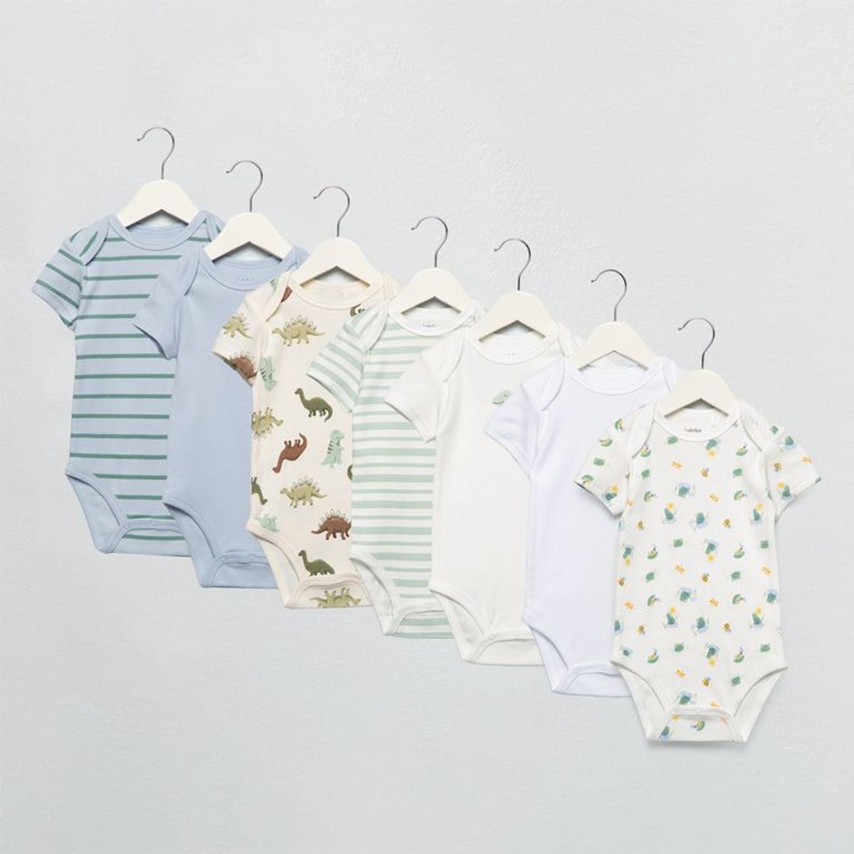 YAMP - Bodies Para Bebé niño Pack de 7 unidades Manga corta de Algodón Yamp