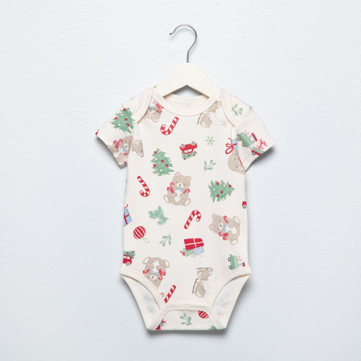 YAMP - Bodies Navideños para Unisex bebé Pack de 3 unidades con Estampado Manga corta de Algodón Yamp 