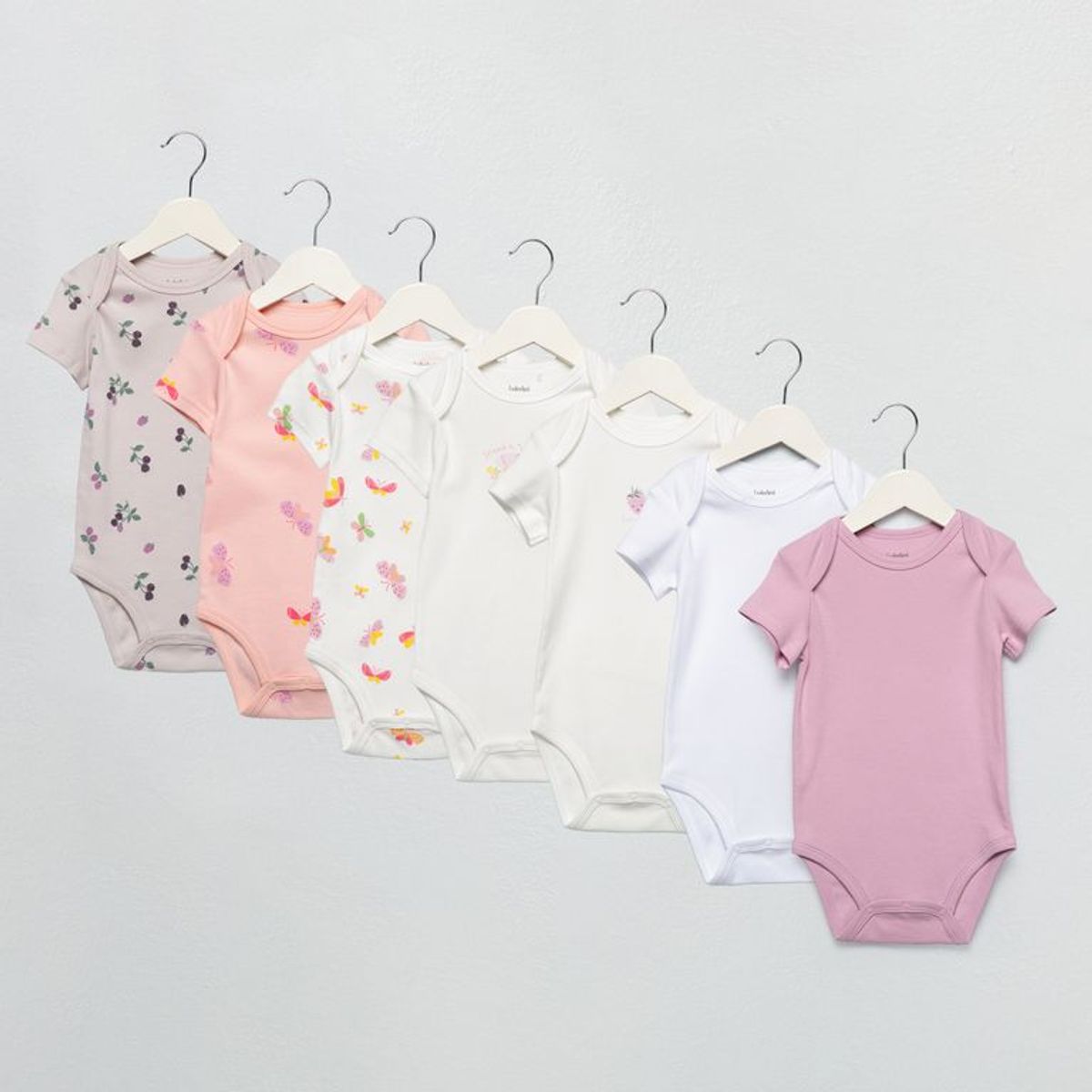 YAMP - Bodies Para Bebé niña Pack de 7 unidades Manga corta de Algodón Yamp