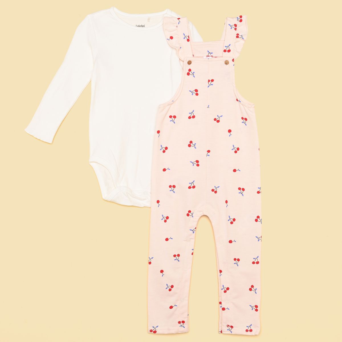 YAMP - Sets Jardinera + Body Manga corta para Bebé niña en Algodón Yamp