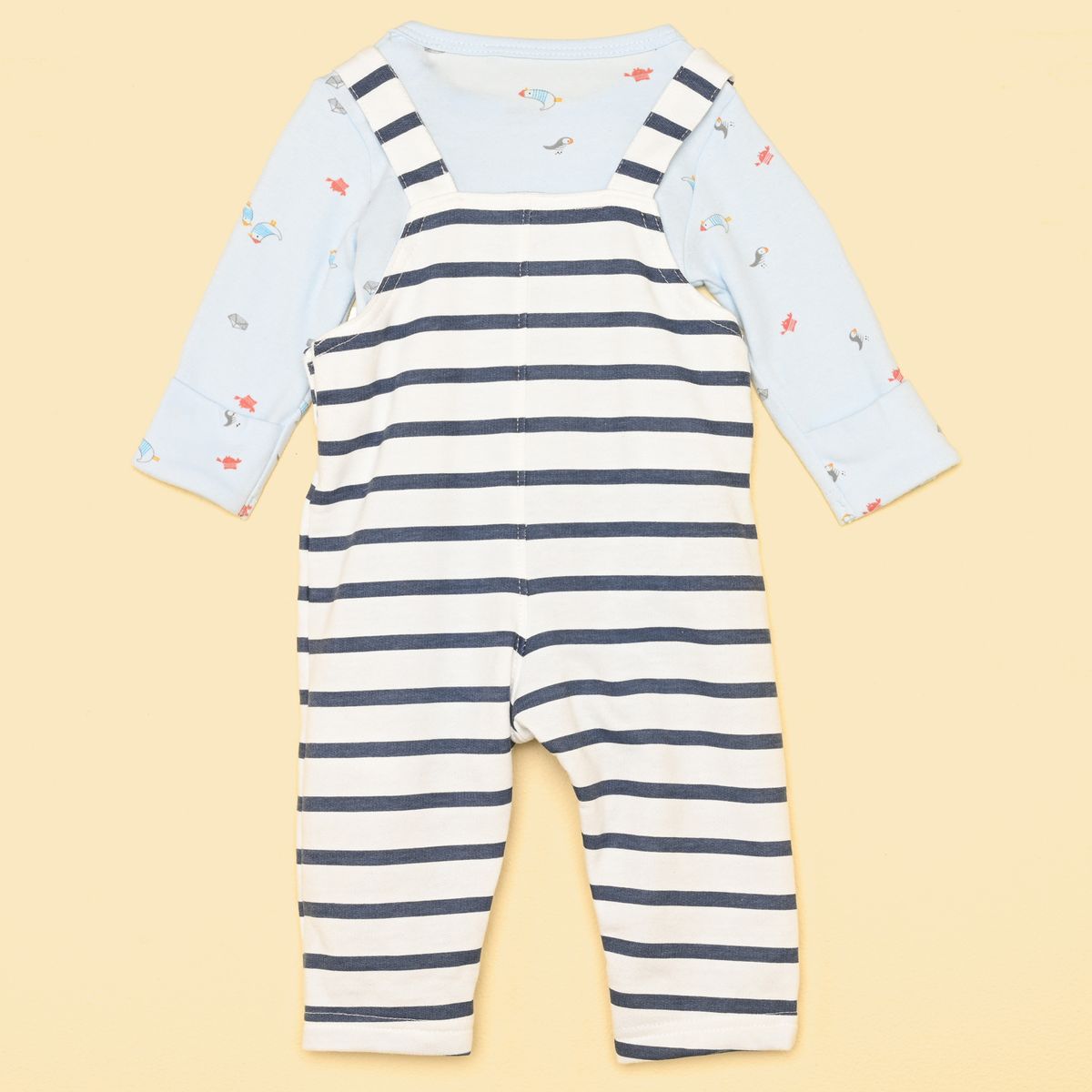 YAMP - Sets Jardinera + Body manga larga para Bebé niño en Algodón Yamp