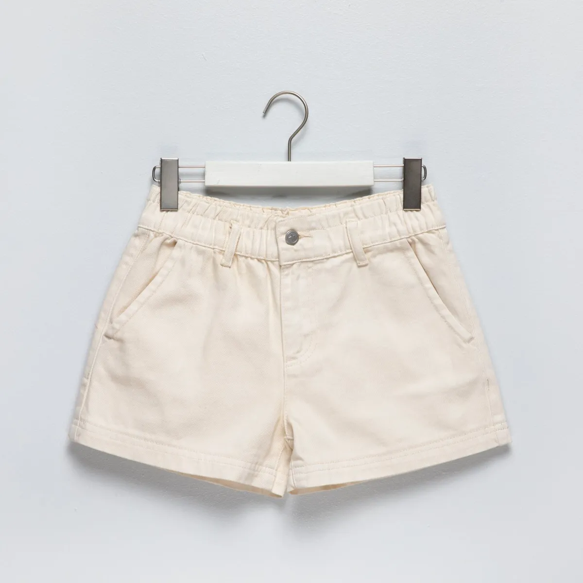 ELV - Short Para Niña con Cintura elásticada de Algodón Elv