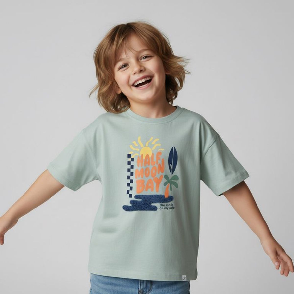 YAMP - Camiseta Para Niño con Estampado Manga corta de Algodón Yamp