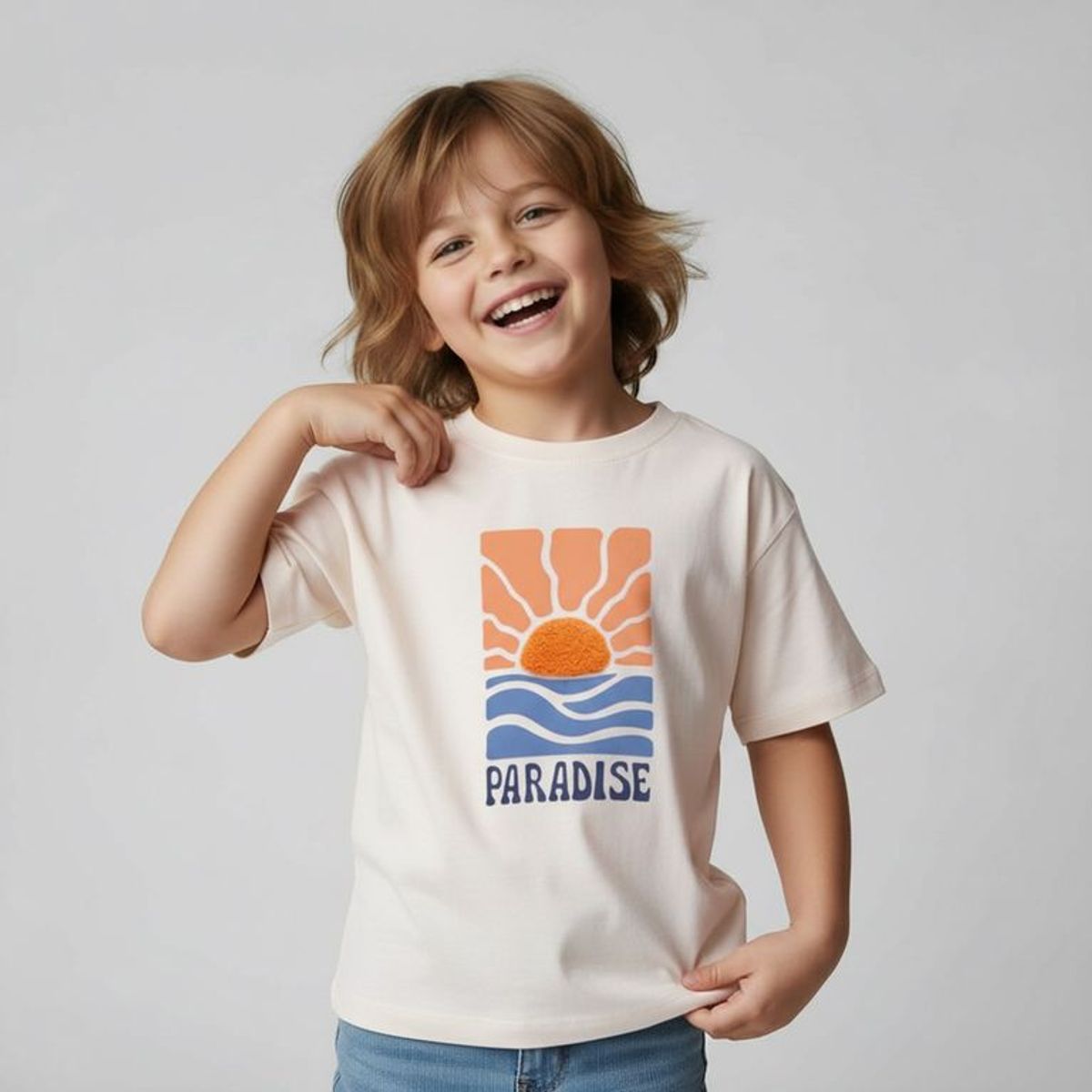 YAMP - Camiseta Para Niño con Estampado Manga corta de Algodón Yamp
