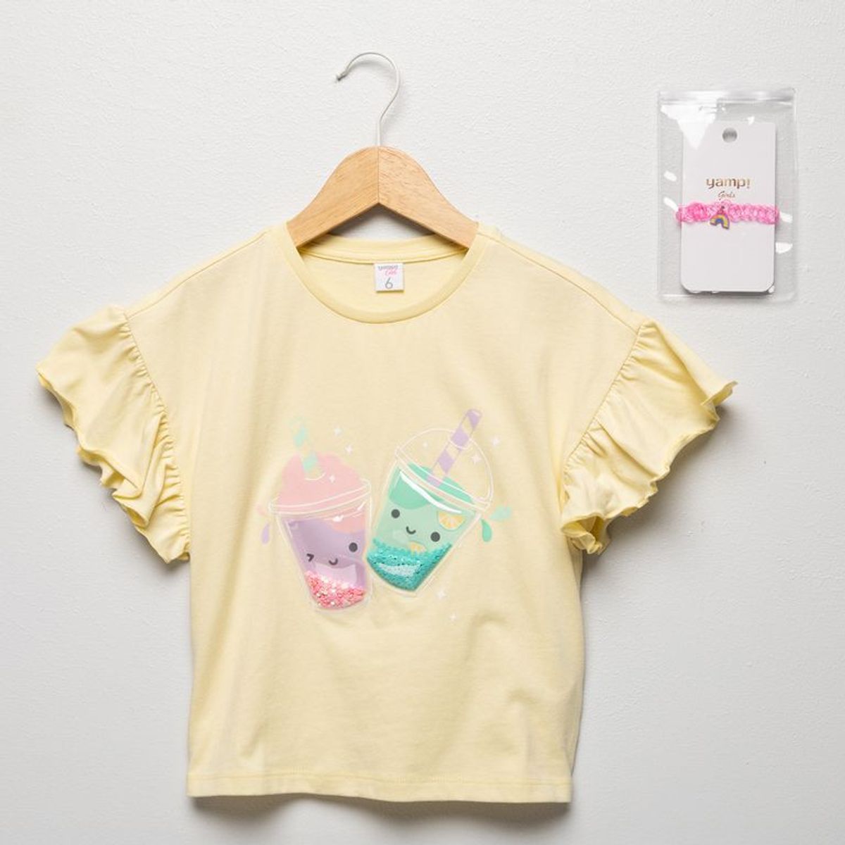 YAMP - Camiseta para Niña con Estampado de Algodón Yamp