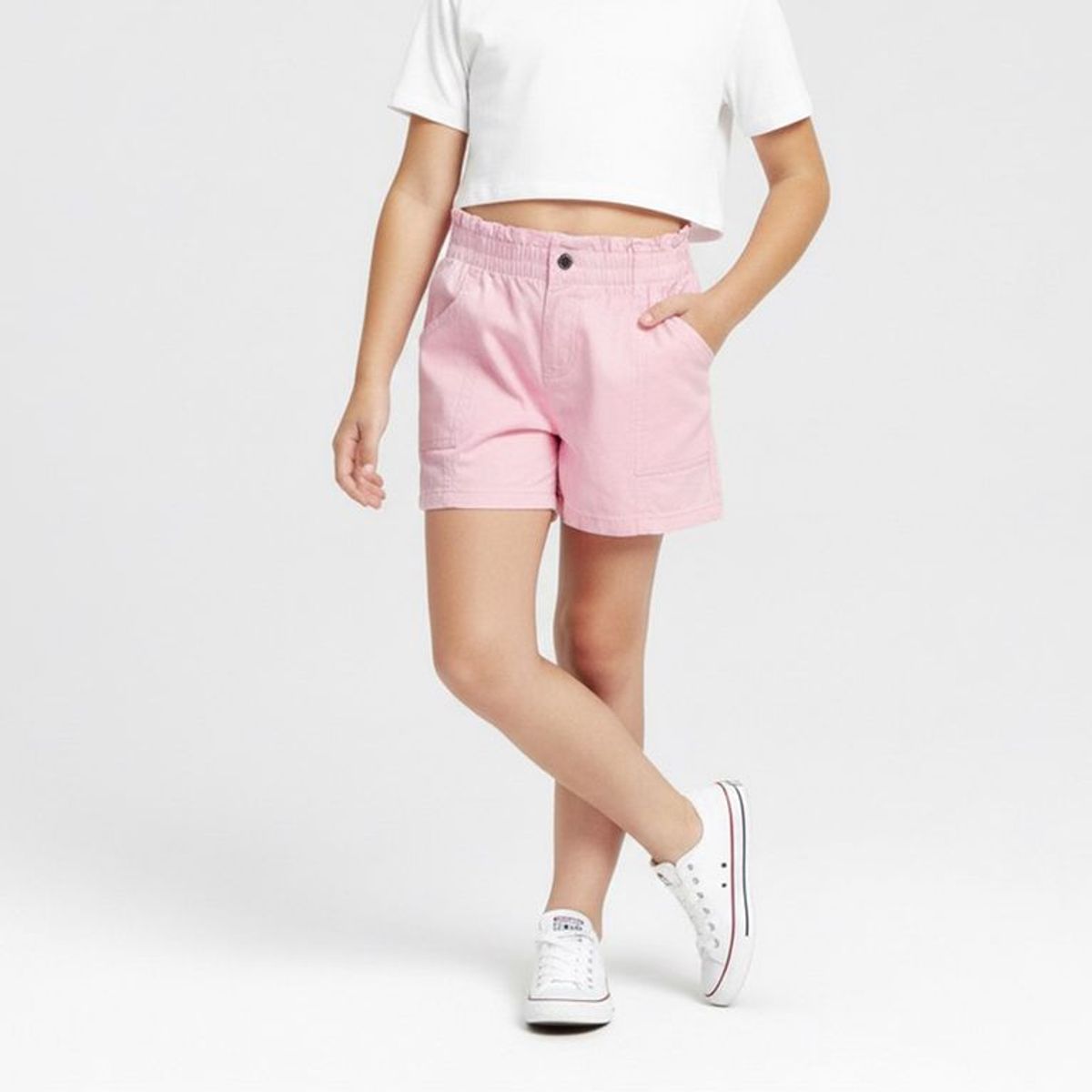 YAMP - Short para Niña Cintura elásticada de Algodón Yamp