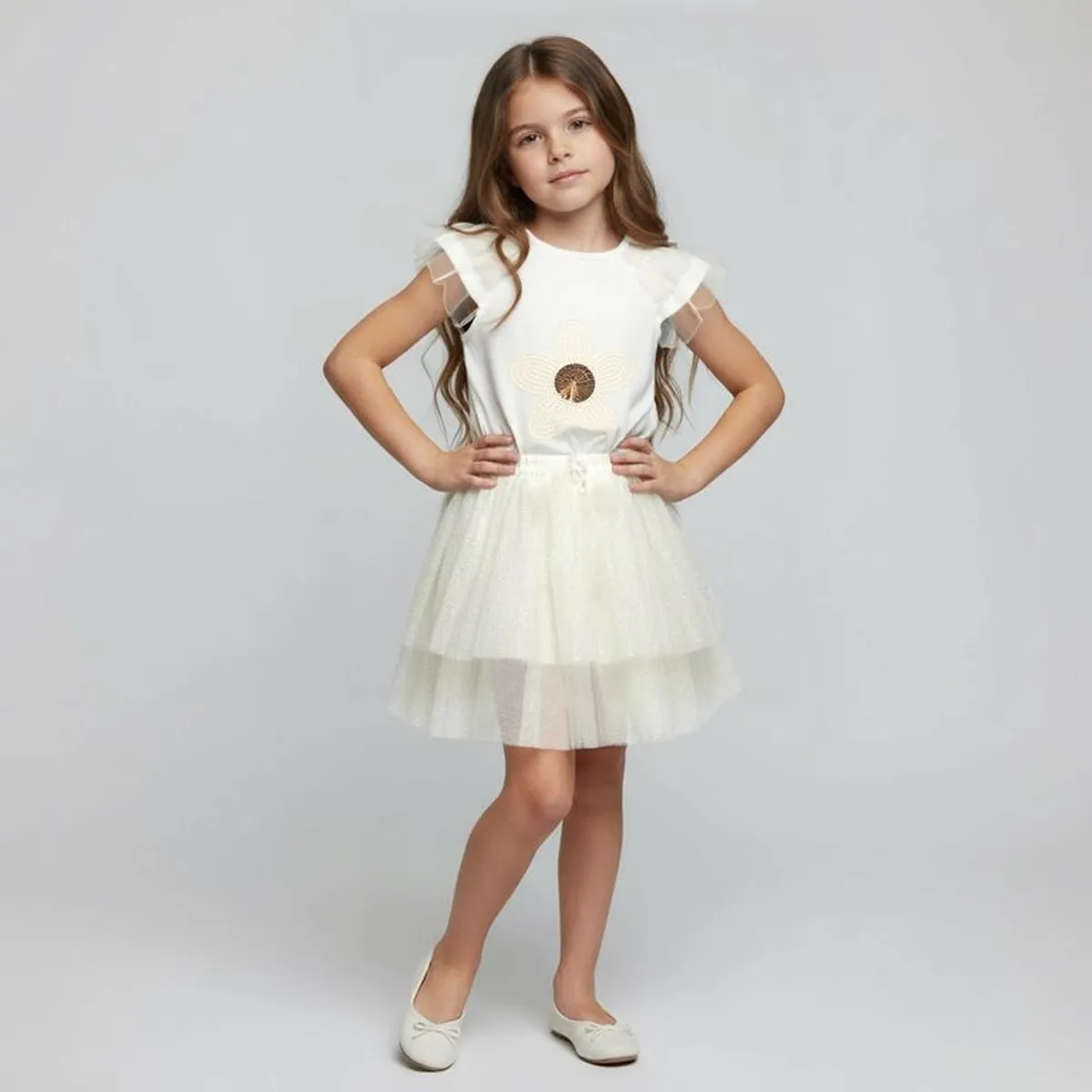 YAMP - Vestido para Niña Tutu de Algodón Yamp