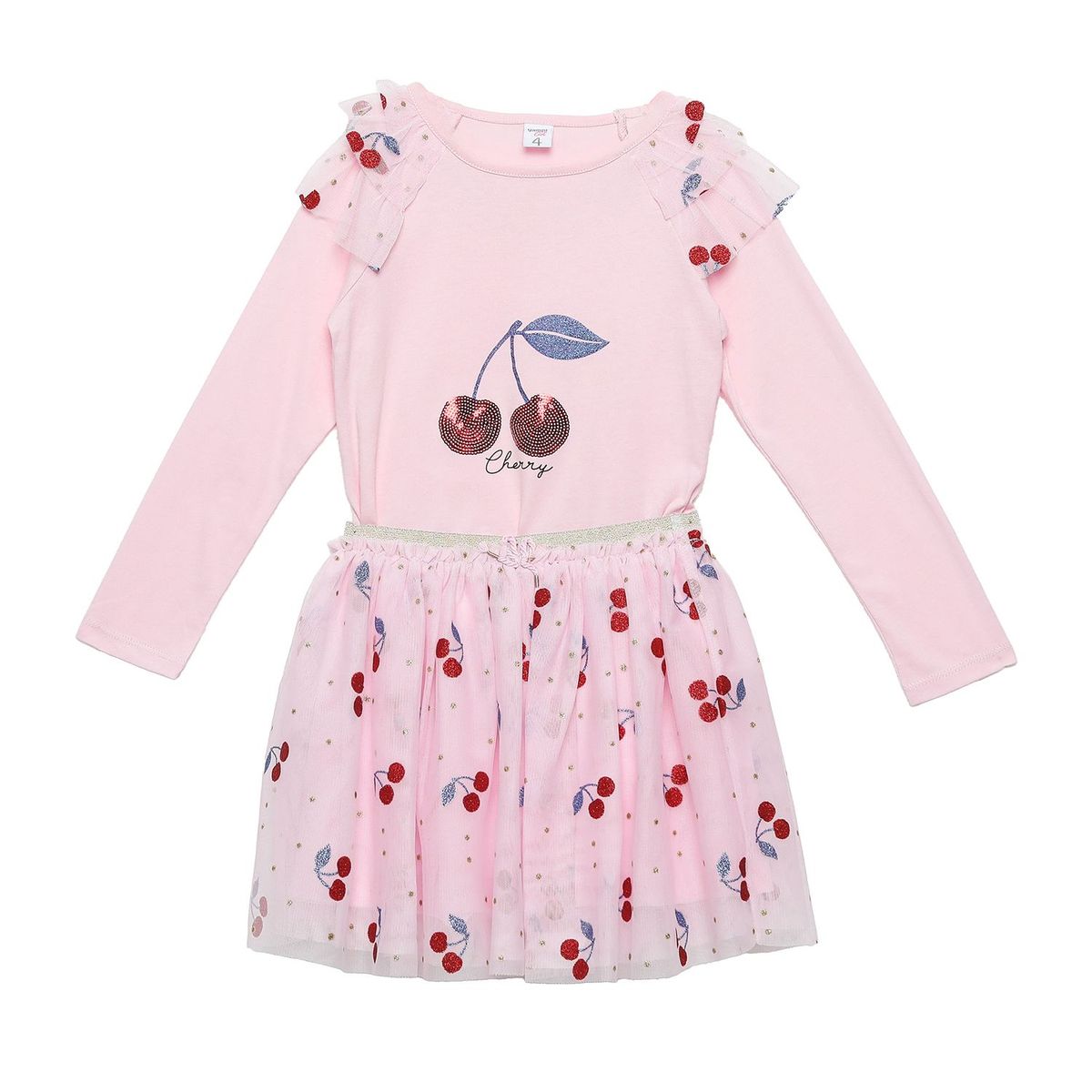 YAMP - Vestido para Niña con Estampado de Algodón Yamp