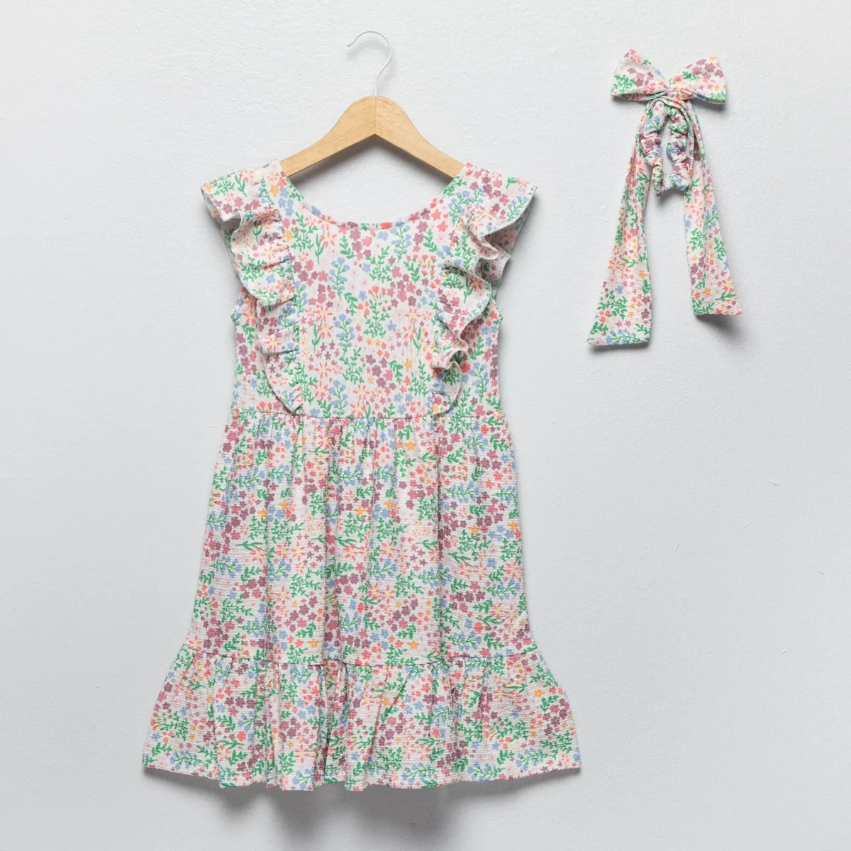 YAMP - Vestido para Niña con Boleros Con accesorio Yamp