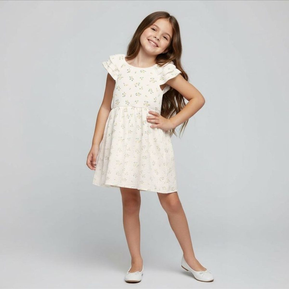 YAMP - Vestido para Niña Medio de Algodón Yamp