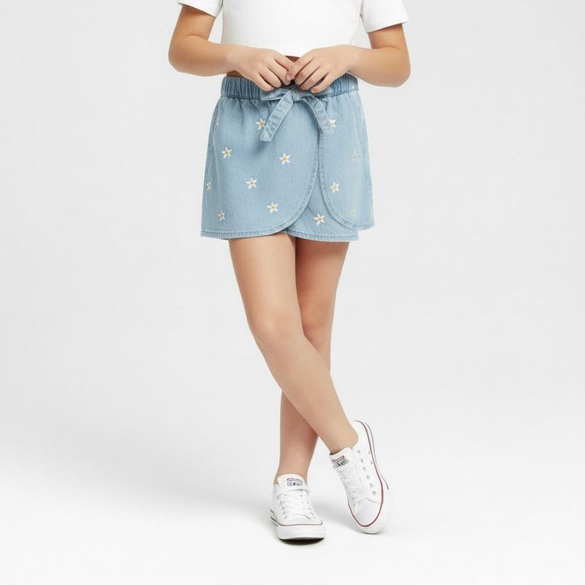 YAMP - Short para Niña Cintura elásticada de Algodón Yamp