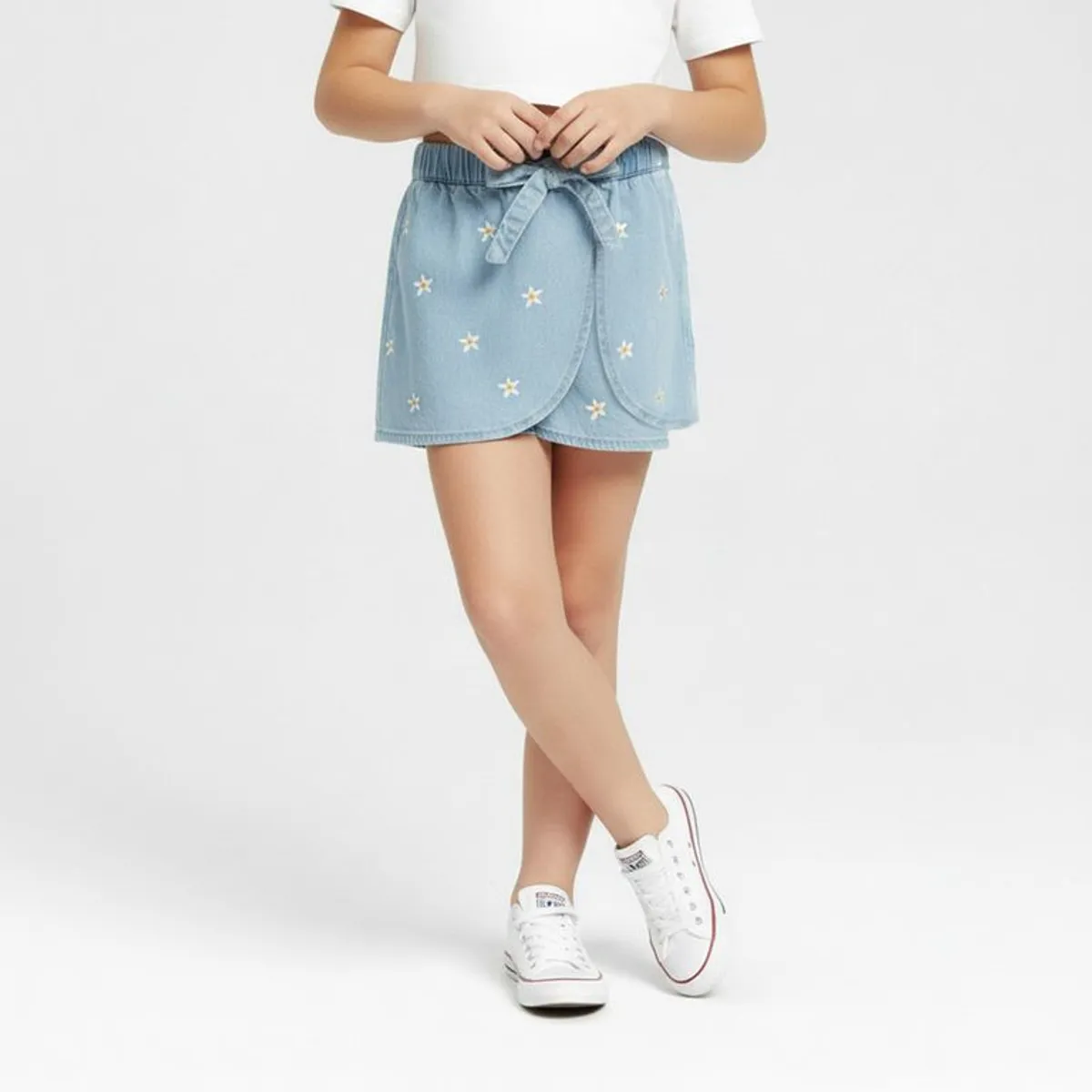 YAMP - Short para Niña Cintura elásticada de Algodón Yamp
