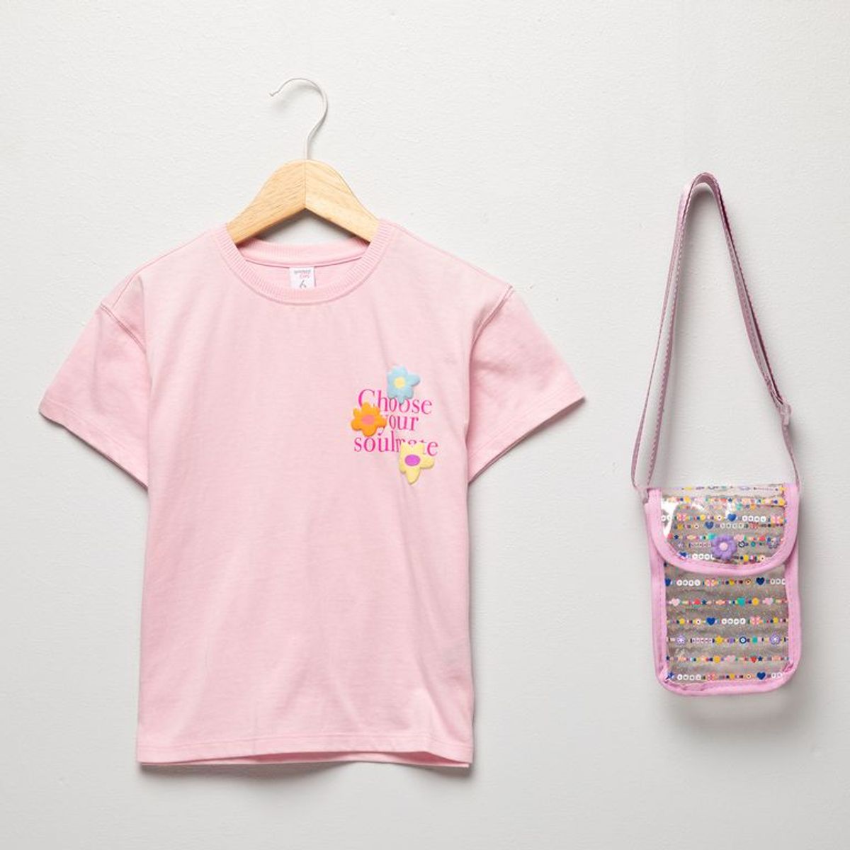 YAMP - Camiseta para Niña Manga corta + Accesorio de Algodón Yamp