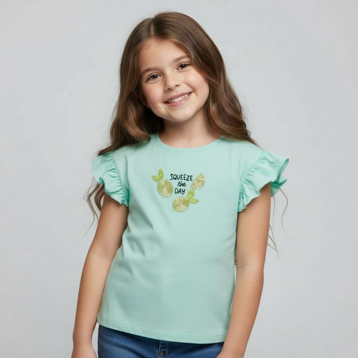 YAMP - Camiseta para Niña con Estampado de Algodón Yamp