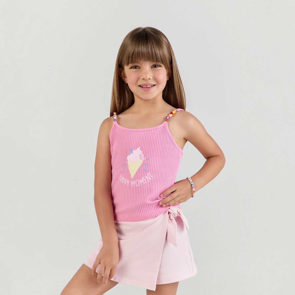 YAMP - Falda para Niña Cintura elásticada de Algodón Yamp