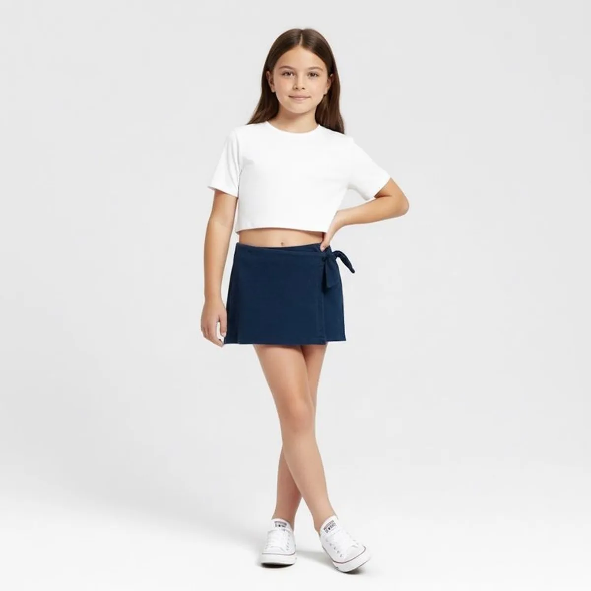 YAMP - Falda para Niña Cintura elásticada de Algodón Yamp