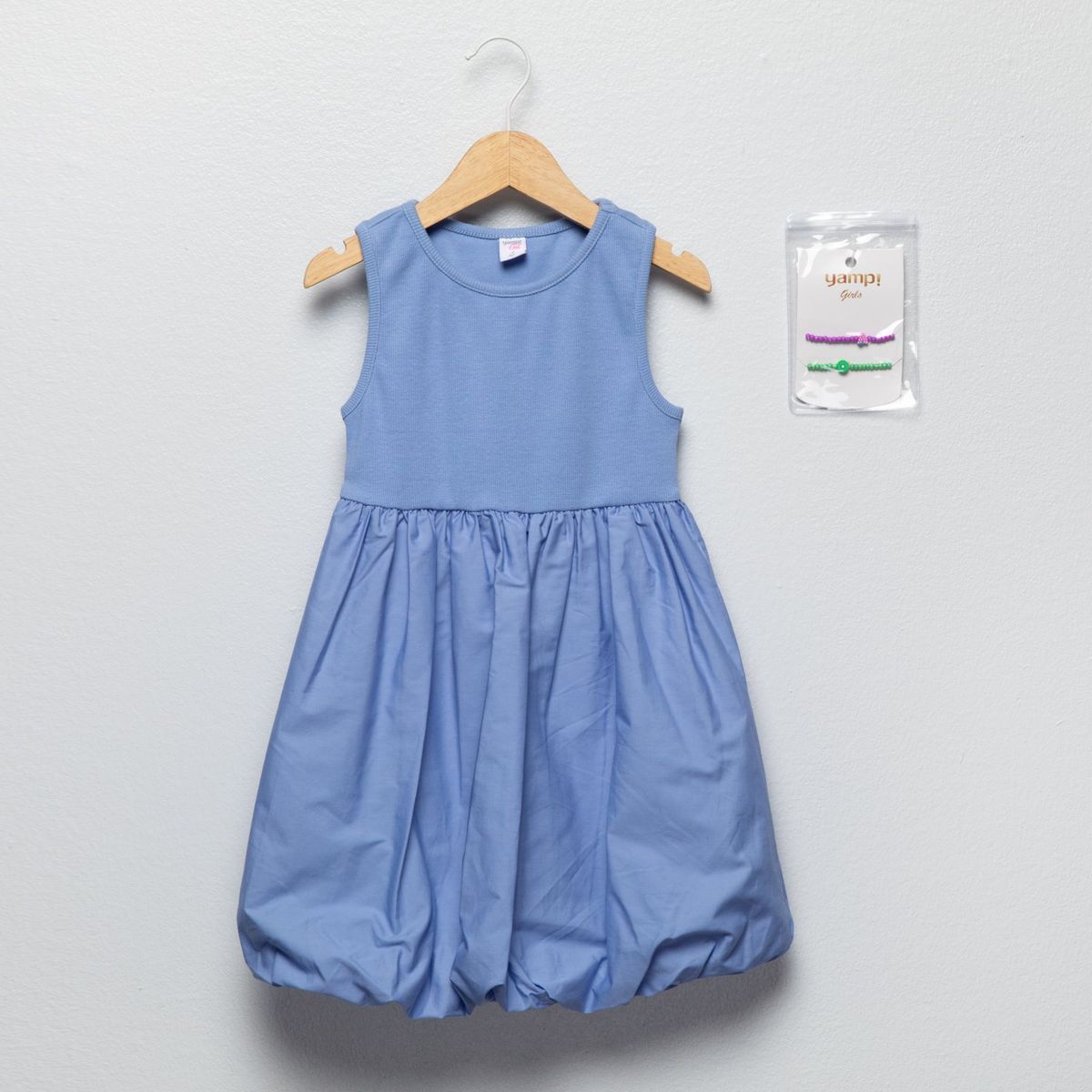 YAMP - Vestido para Niña Con accesorio de Algodón Yamp